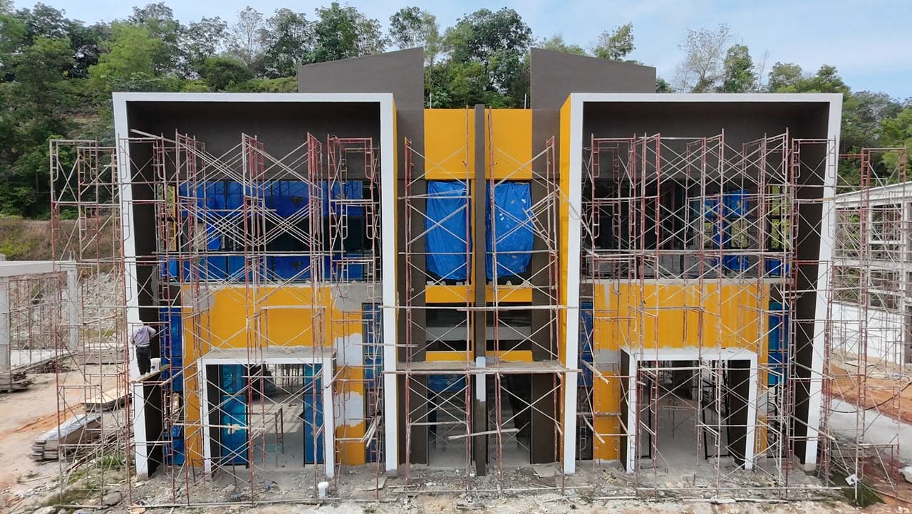Two-storey show unit under construction