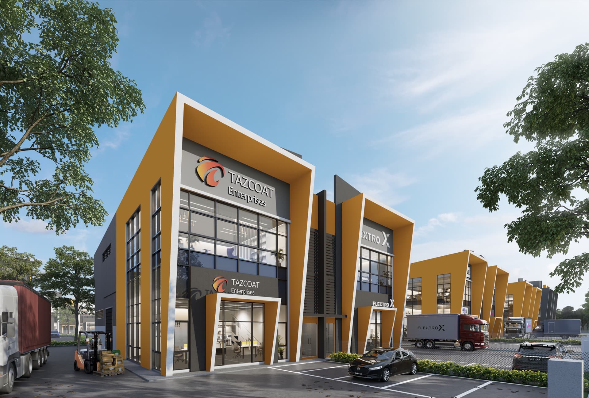 2-storey factory facade