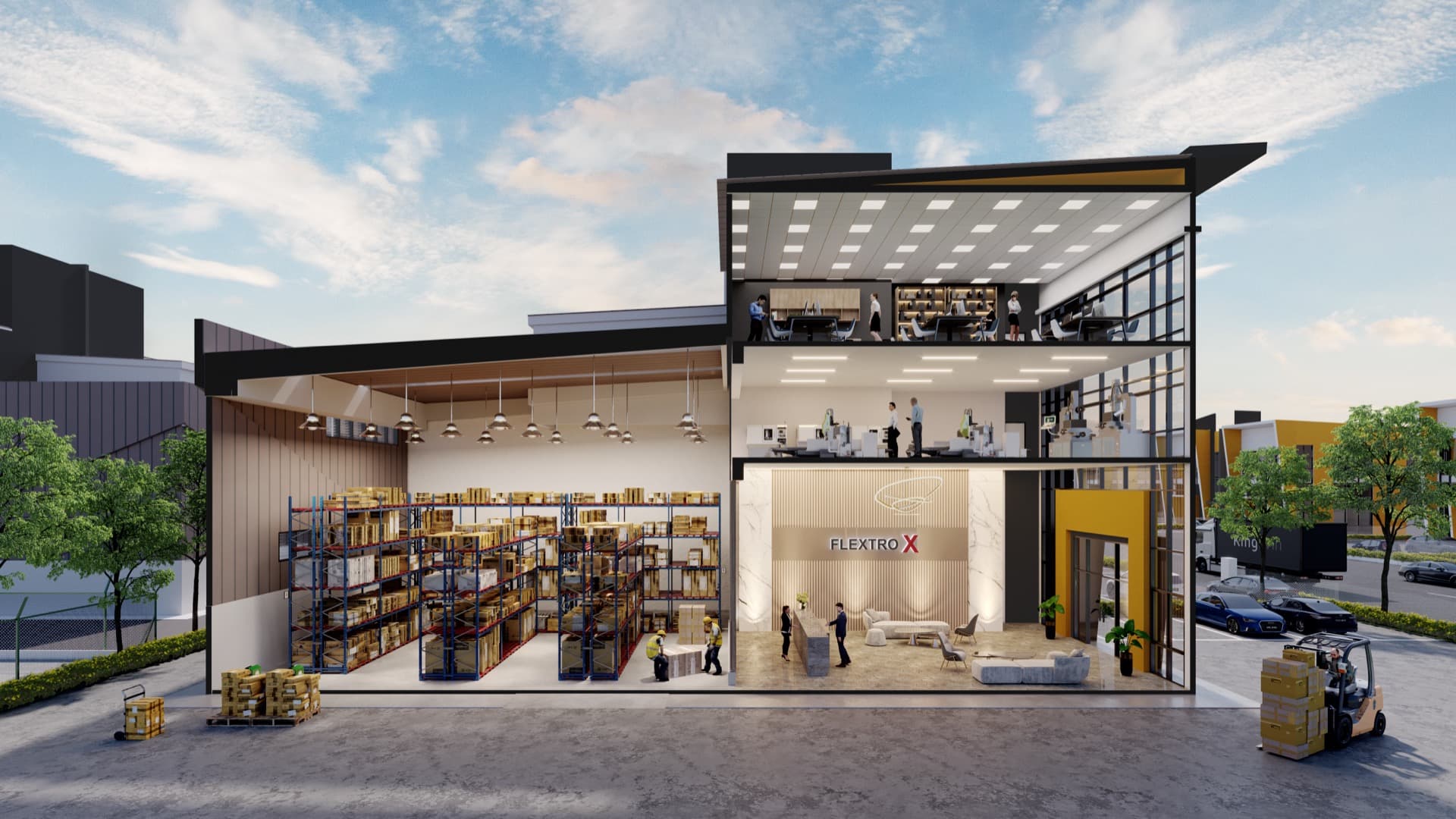 Building cross-section view